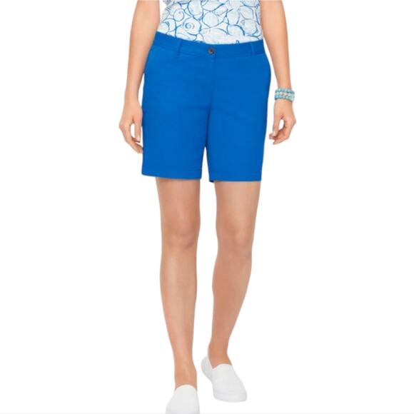 TALBOTS Blue Relaxed Chino Shorts Plus Size 16W New - Picture 1 of 9